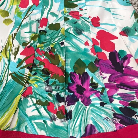 Peter Nygard Women Size 10 Floral A-Line Silk Skirt Lined Side‎ Zip Multicolor - Picture 4 of 6